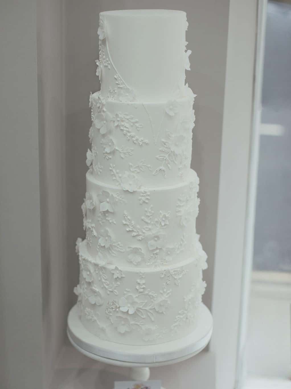 white lace wedding cake